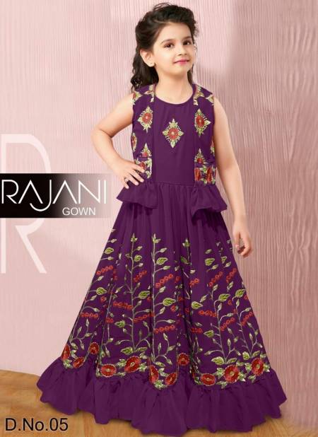 Purple RAJANI Heavy Wedding Wear Designer Kids Gown And Koti Collection RAJANI 5